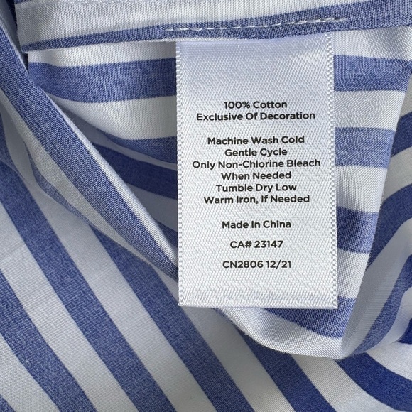 TALBOTS Sailboat Stripe Scalloped Square neck top - Medium Petite - Picture 5 of 8